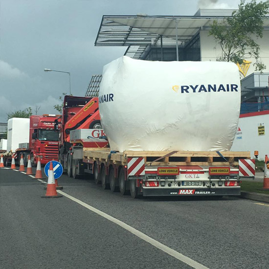 Delivery of Flight Simulator to Ryanair HQ